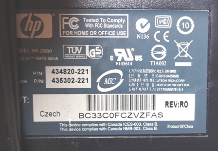 Klávesnice HP SK-2880 / PS2